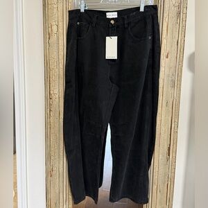 Miou Muse Black High-Rise Barrel Jeans